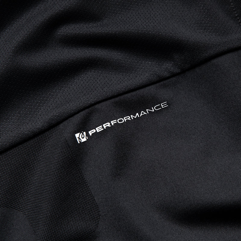 Malbon Golf Performance Mesh Paneled Polo - Black