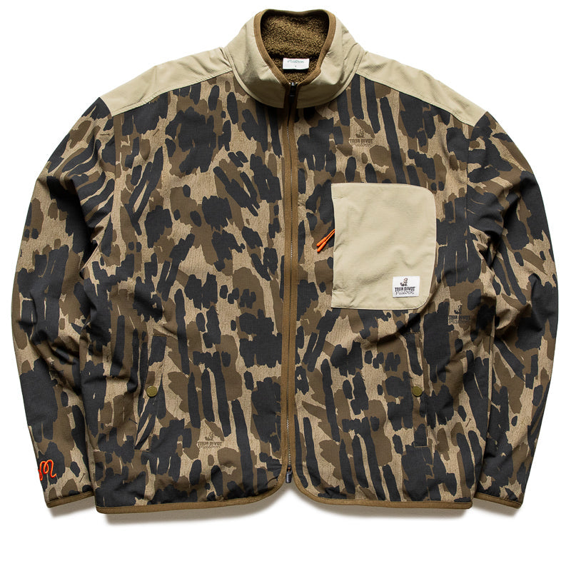 Malbon Golf Tour Divot Sherpa Jacket - Bark Camo