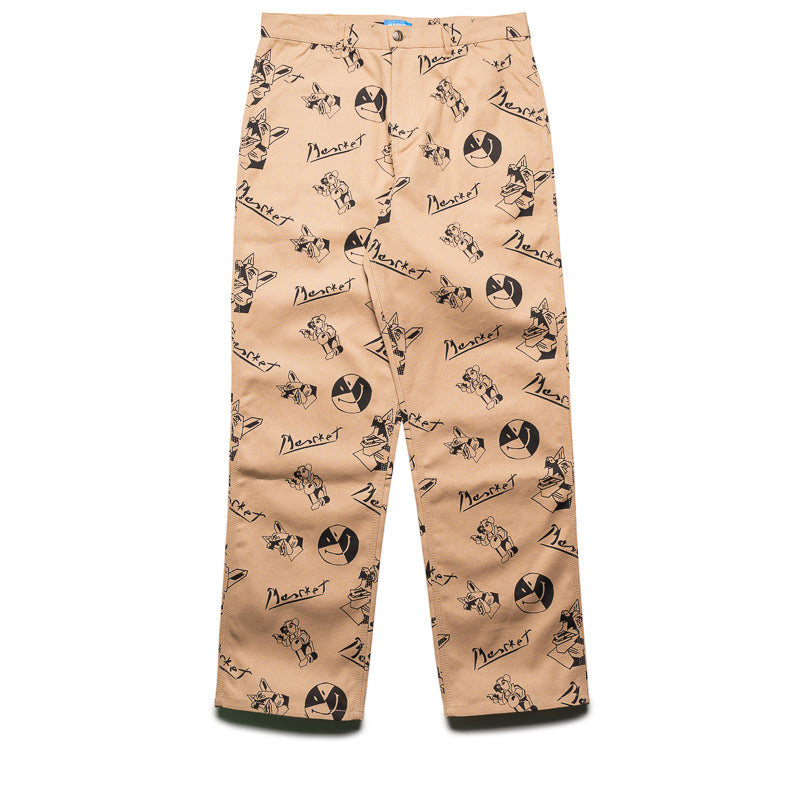 Market Smiley Cubism Work Pants - Khaki