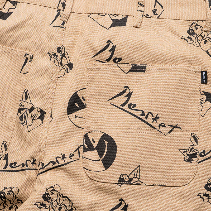 Market Smiley Cubism Work Pants - Khaki