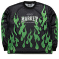 Market Toxic Flames L/S Mesh Tee - Black/Green