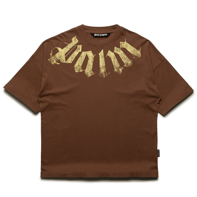 Palm Angels Big Neck Logo Loose Tee - Brown