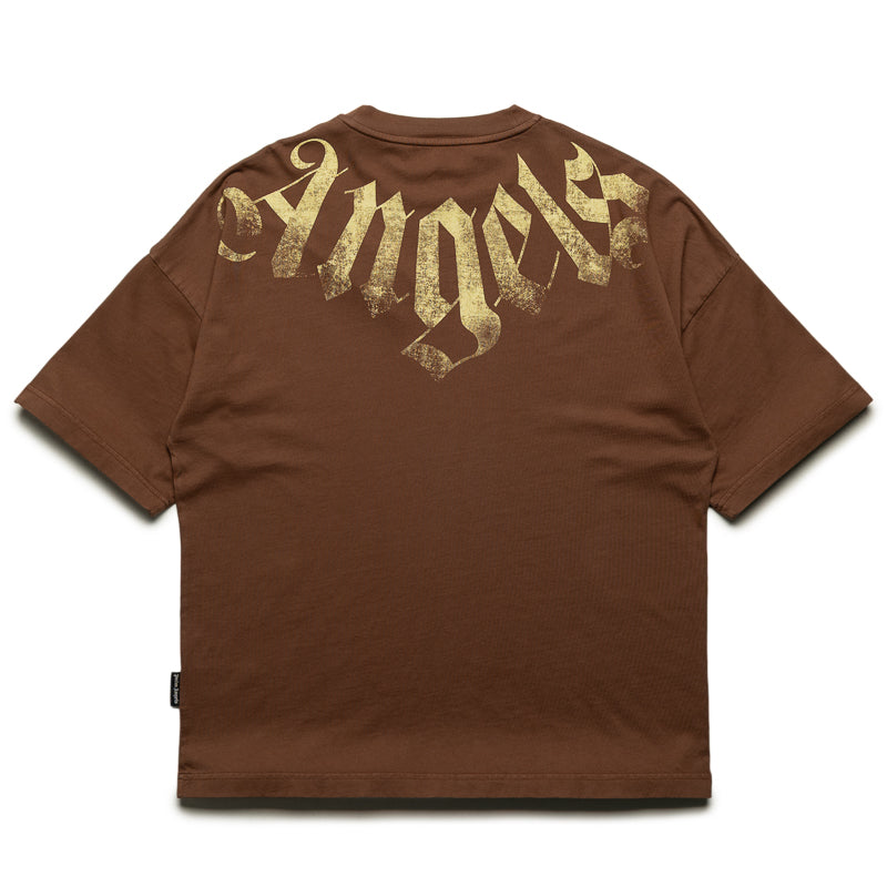 Palm Angels Big Neck Logo Loose Tee - Brown