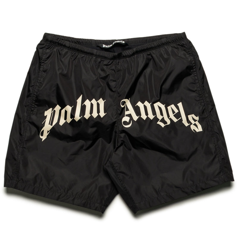 Palm Angels Curved Logo Classic Swimshort - Black