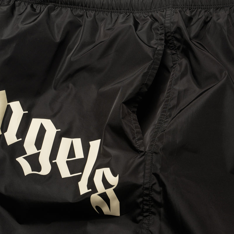 Palm Angels Curved Logo Classic Swimshort - Black