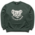Parra Tired Champione Crewneck - Pine Green