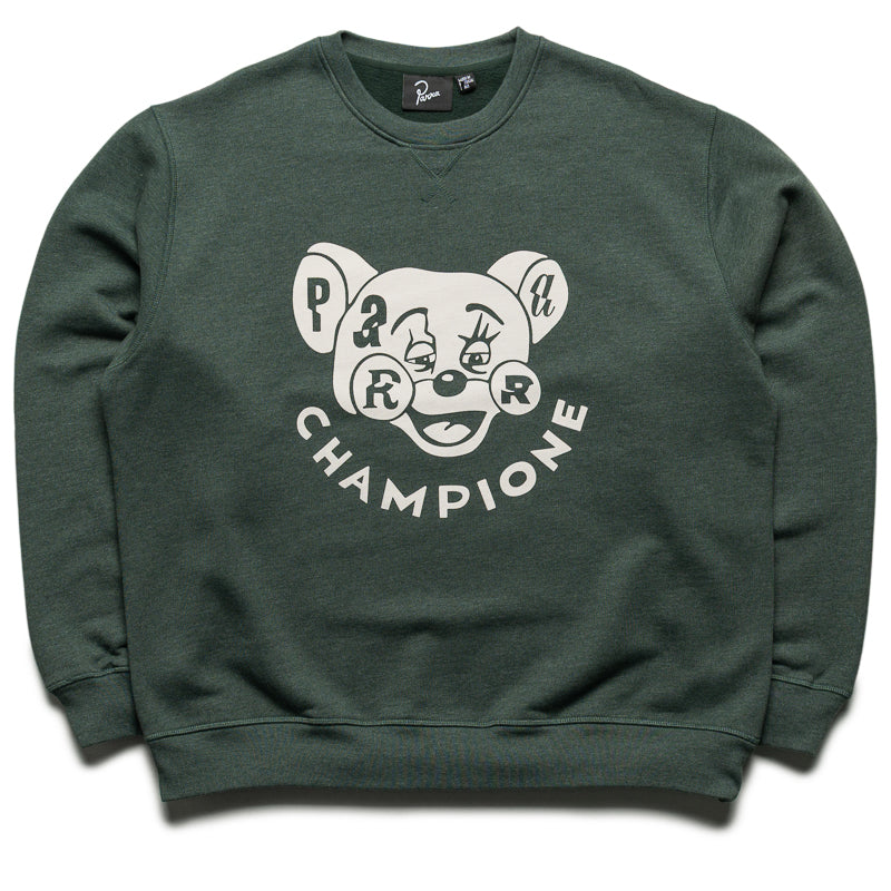 Parra Tired Champione Crewneck - Pine Green
