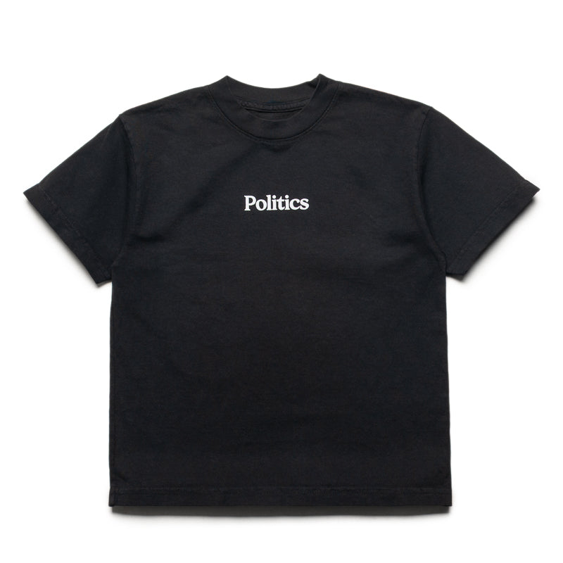 Kids Politics Serif Logo Tee - Off Black