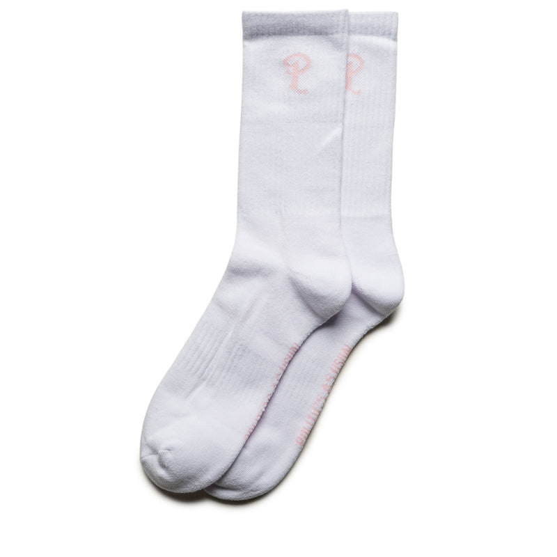 Politics Workout P Logo Socks - White/Pink