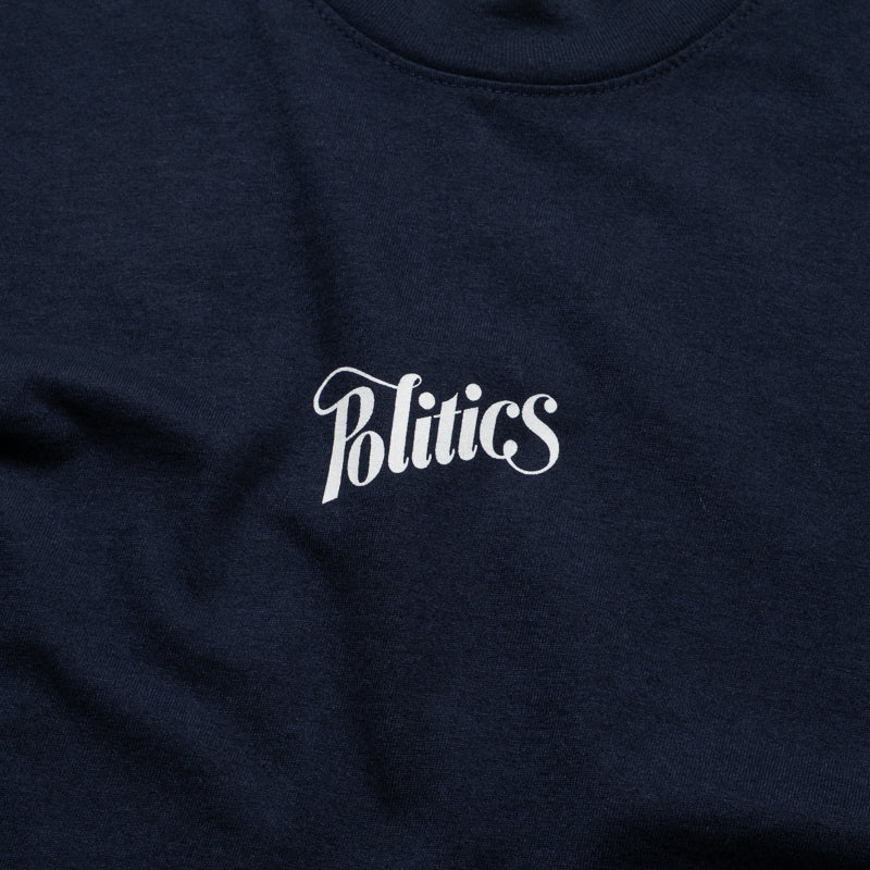 Politics Core Script Tee - Navy