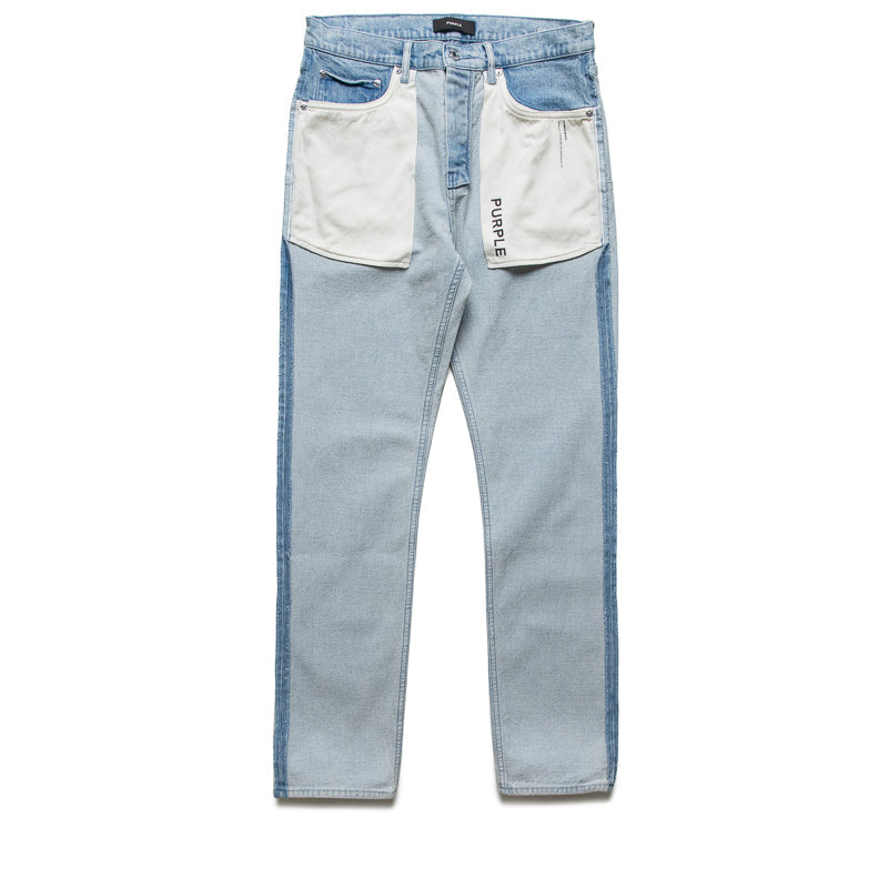 Purple Brand Mid Rise Slim Straight Leg Inside Out Jean - Light Indigo