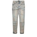 Purple Brand Low Rise Skinny Leg Pink Mud Distressed Jean - Light Indigo
