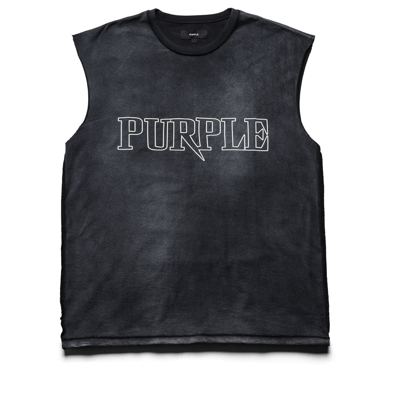 Purple Brand Sharpened Wordmark Tank Top - Black