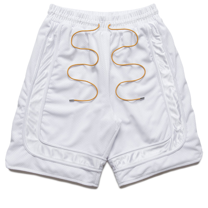 Rhude Mesh Piping Baggy Track Shorts - White/White
