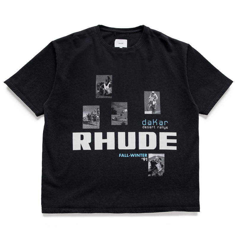 Rhude Winter 91 Rallye Tee - Vintage Black/White