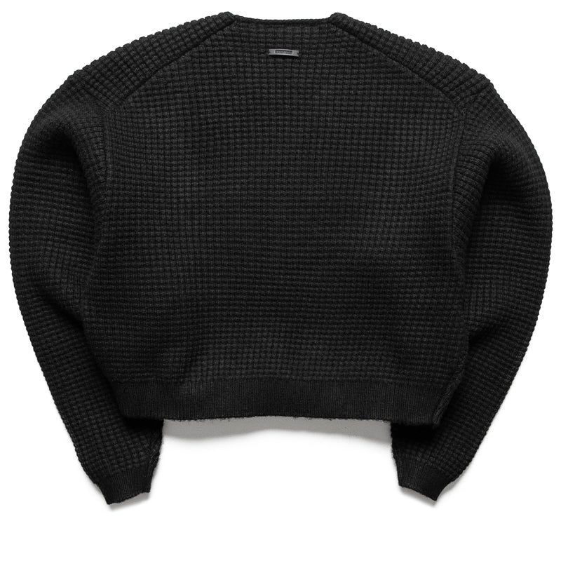 Women's Fear Of God Essentials Heavy Waffle Crewneck 90's Sweater - Vintage Black