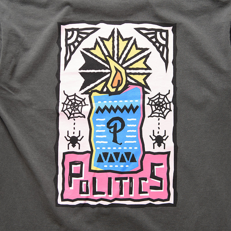Politics Candle Tee - Vintage Black