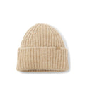 Chunky ribbed-knit beanie hat with wool and alpaca