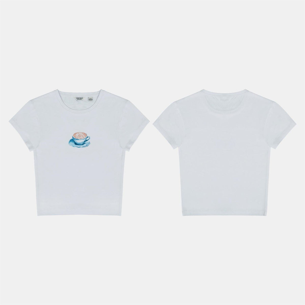 Jack Wills Graphic Cotton Short Sleeve Crew Neck Print Crop Top