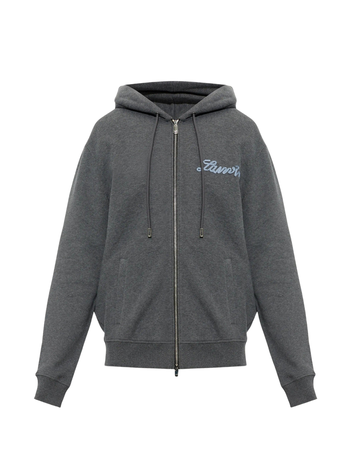 Zip-Up Hoodie With Contrasting Embroidered Logo