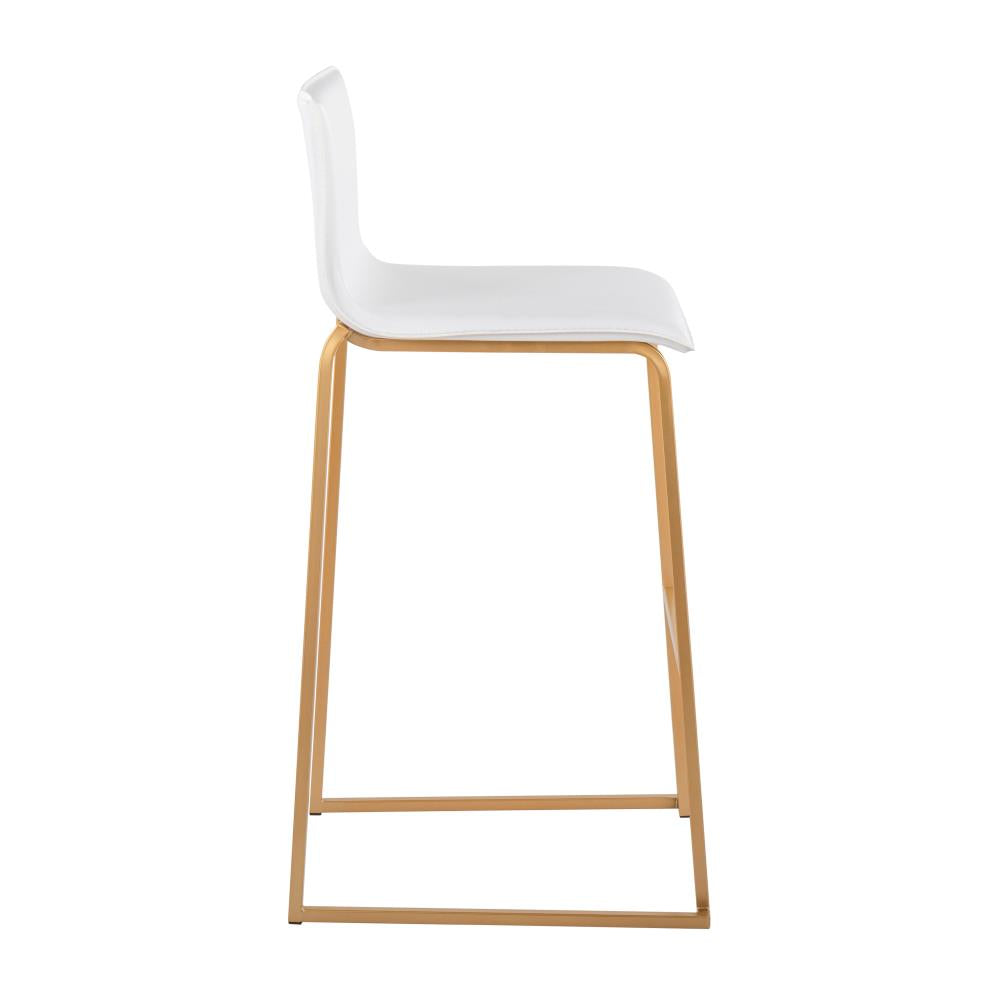 Modern Barstools with Integrated Metal Footrests