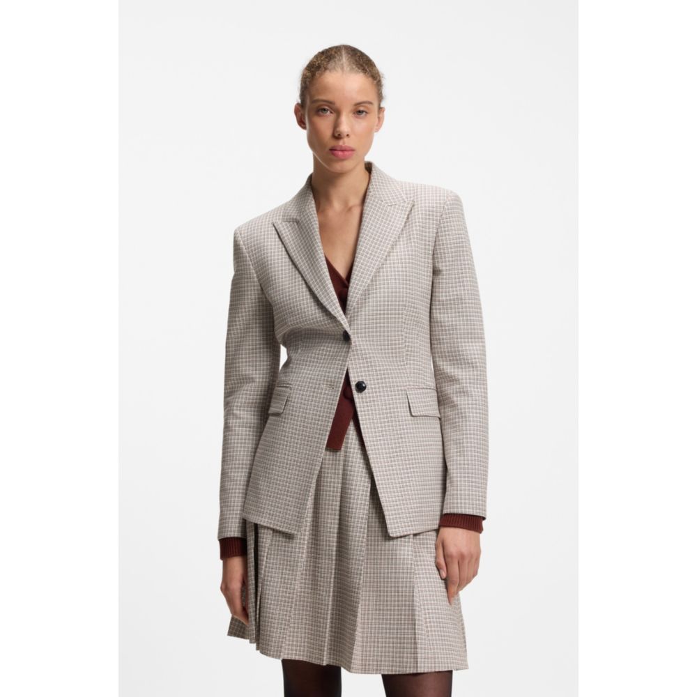 Regular-fit blazer with micro check