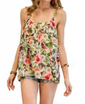 Floral Print Spaghetti Strap Top In Multicolor