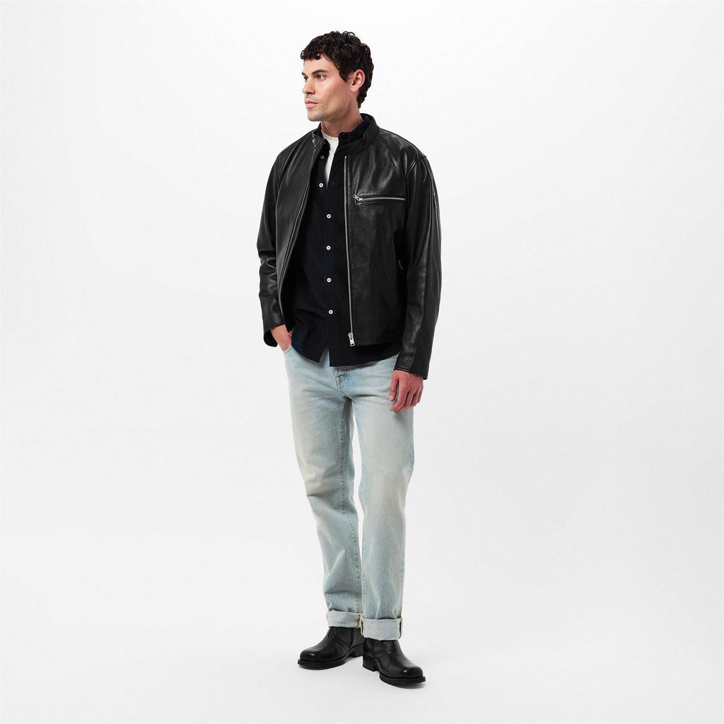 Belstaff Mens Track Racer Leather Tailored Fit Jacket