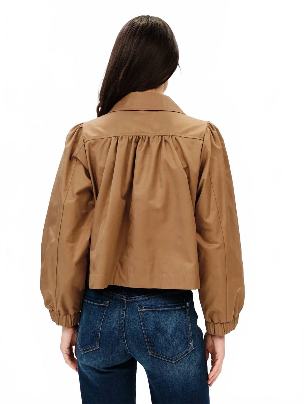 Dramatic Collar Blouson Jacket In Toffee