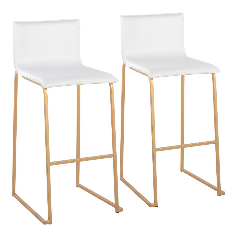 Modern Barstools with Integrated Metal Footrests