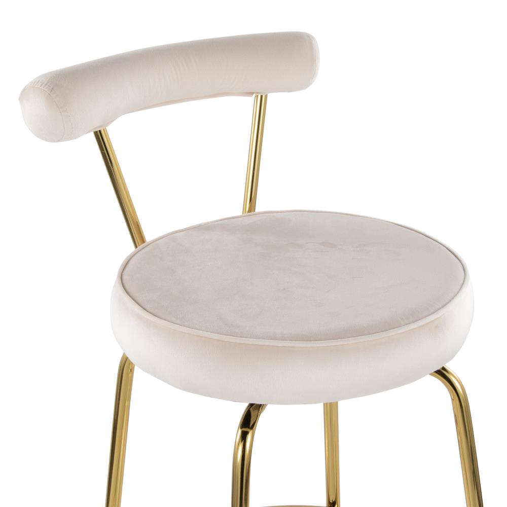 Set of 2 Stylish Swivel Barstools with Soft Velvet Upholstery and Supportive Metal Legs