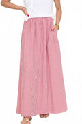 Kasey Gingham Maxi Skirt In Red
