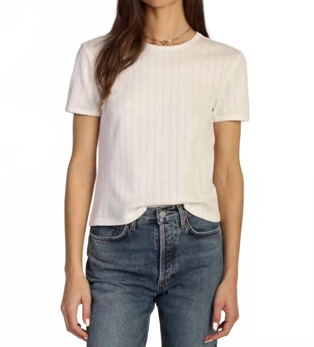Women's Kelly Pointelle Tee In White