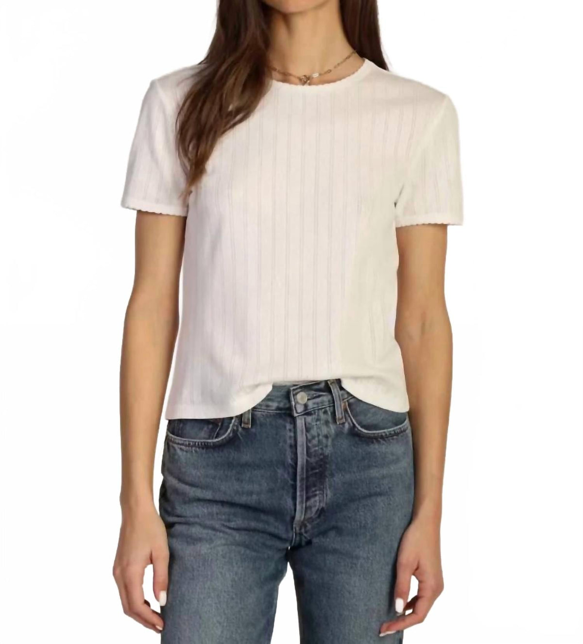 Women's Kelly Pointelle Tee In White
