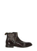 Brown Caesar Vintage Zip Leather Ankle Boots