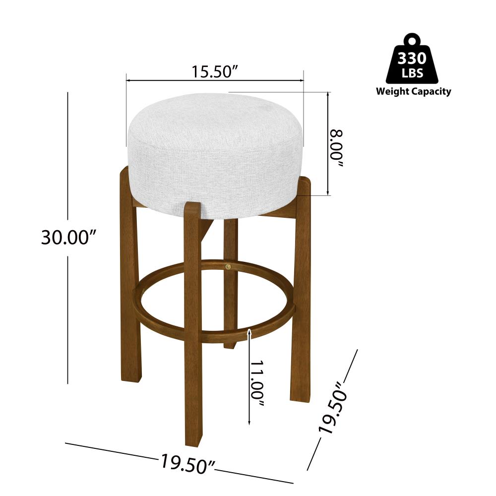 Contemporary Bar Chairs with Upholstered Seats and Wooden Frames