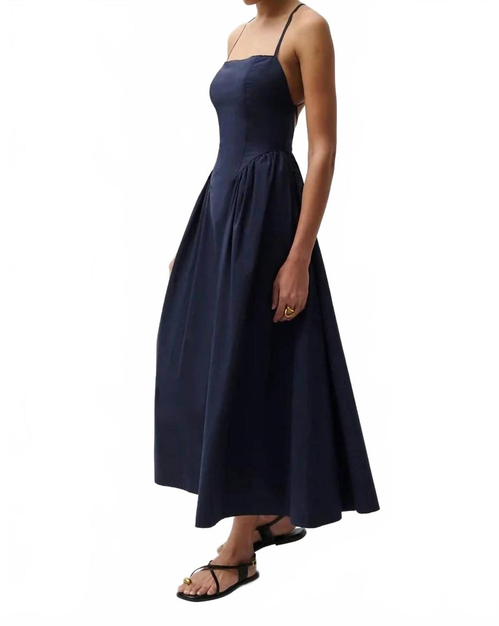 Sadee Open Back Dress In Navy