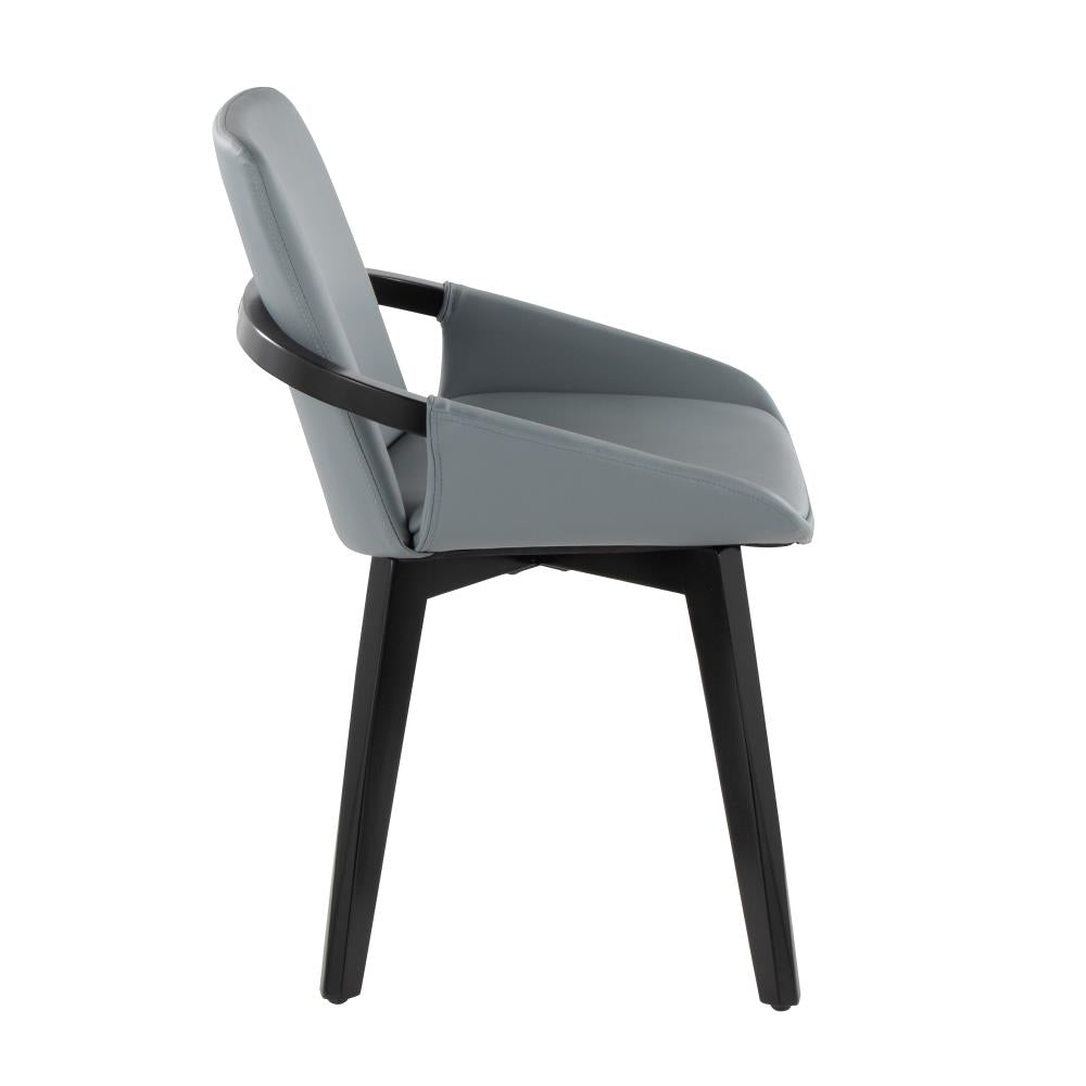 Mid-Century Modern Chair with Bamboo Frame and Cushioned Seat