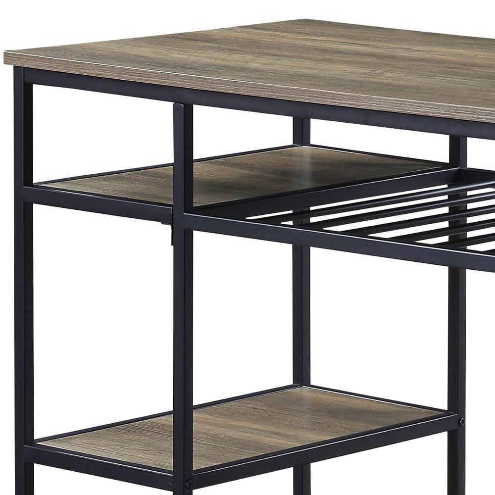 Contemporary Kitchen Island with Open Shelving