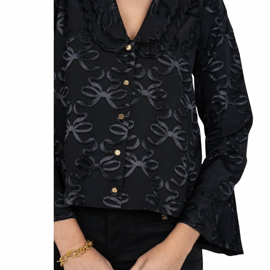 Bow Lattice Cameron Top In Black
