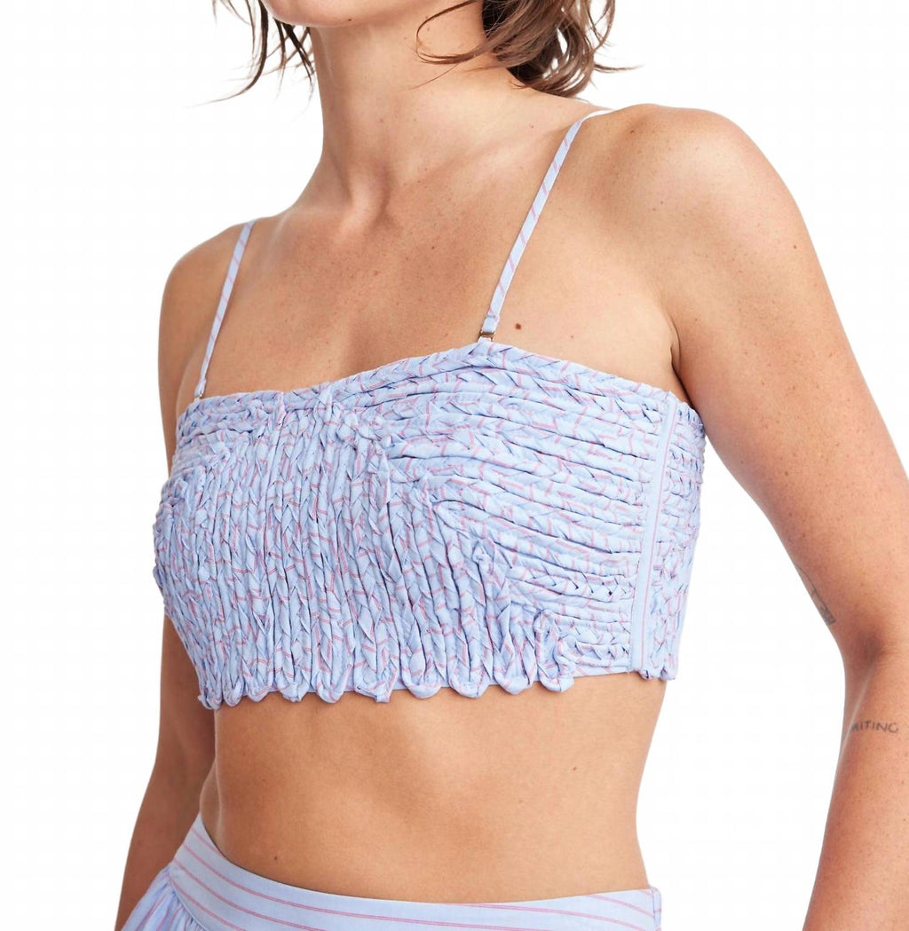 Milani Removable Straps Bandeau Top In Sky/red Stripe
