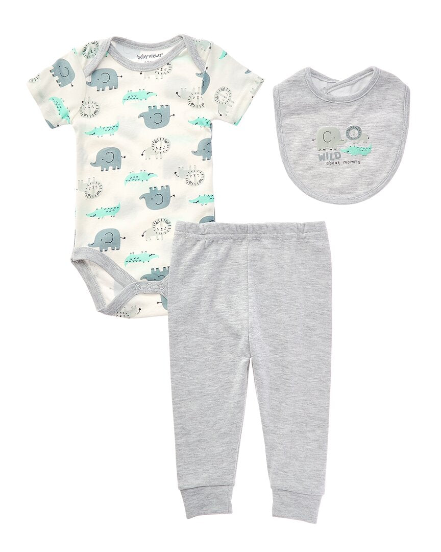 Baby Views 3pc Bodysuit, Pant & Bib Set