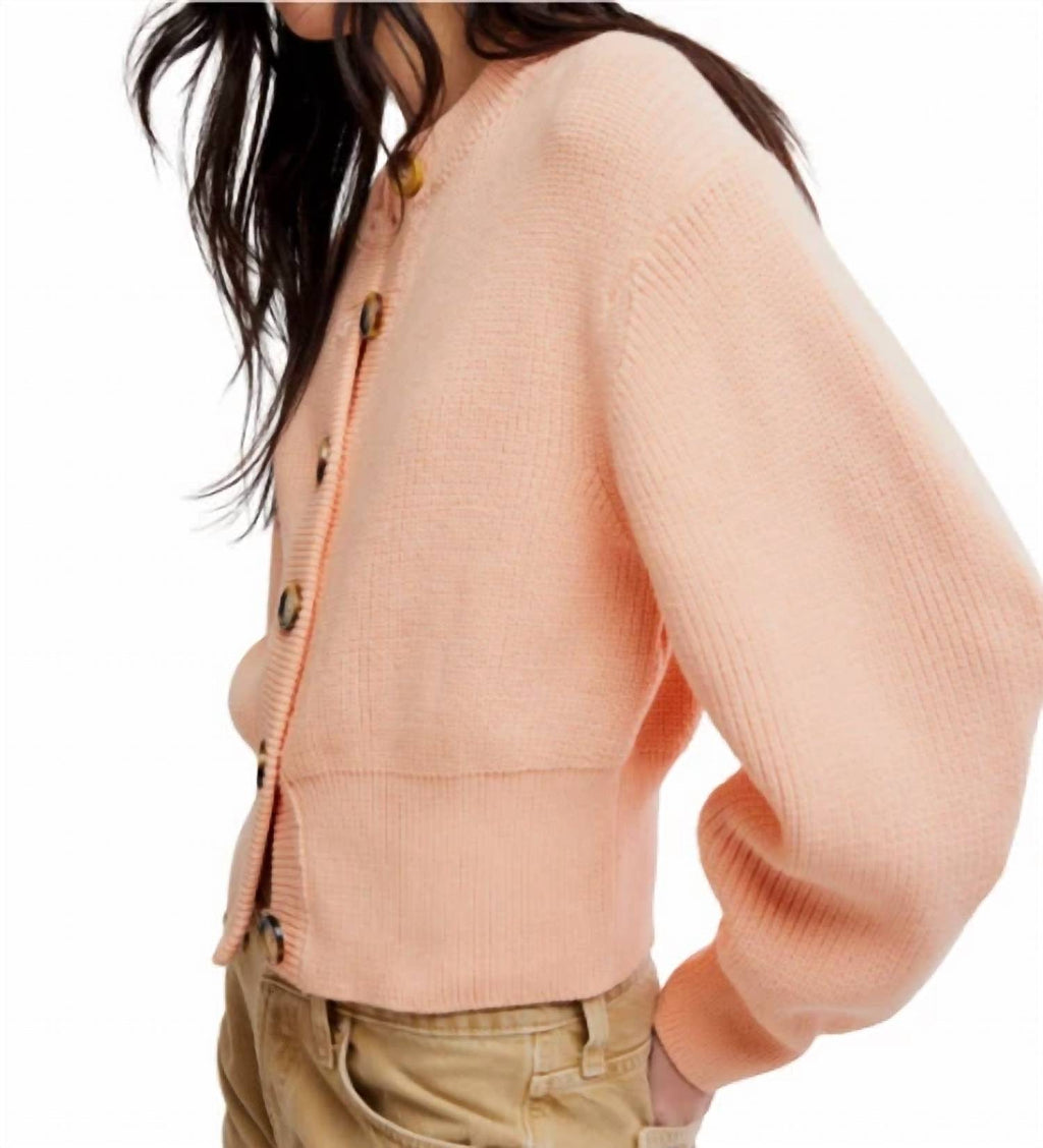 Women's Vienna Knit Cardigan In Peach Puff