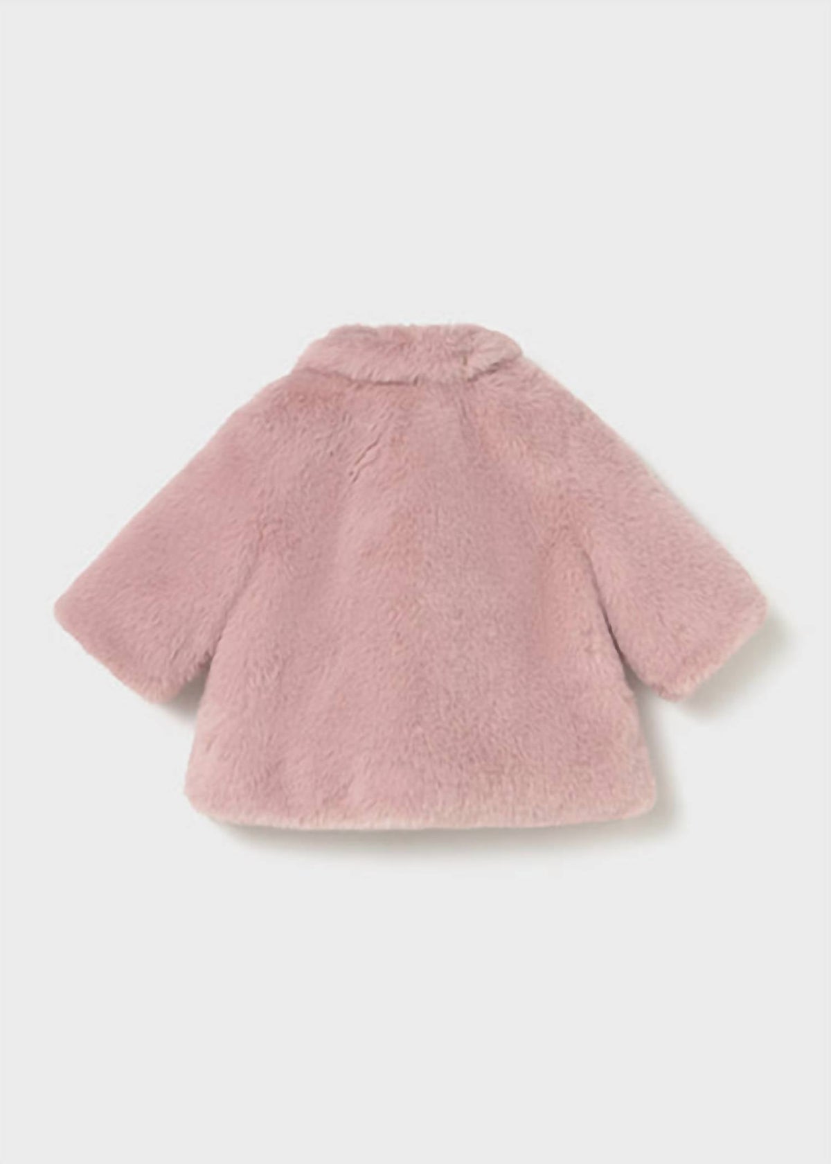 Baby Collared Faux Fur Coat In Pink