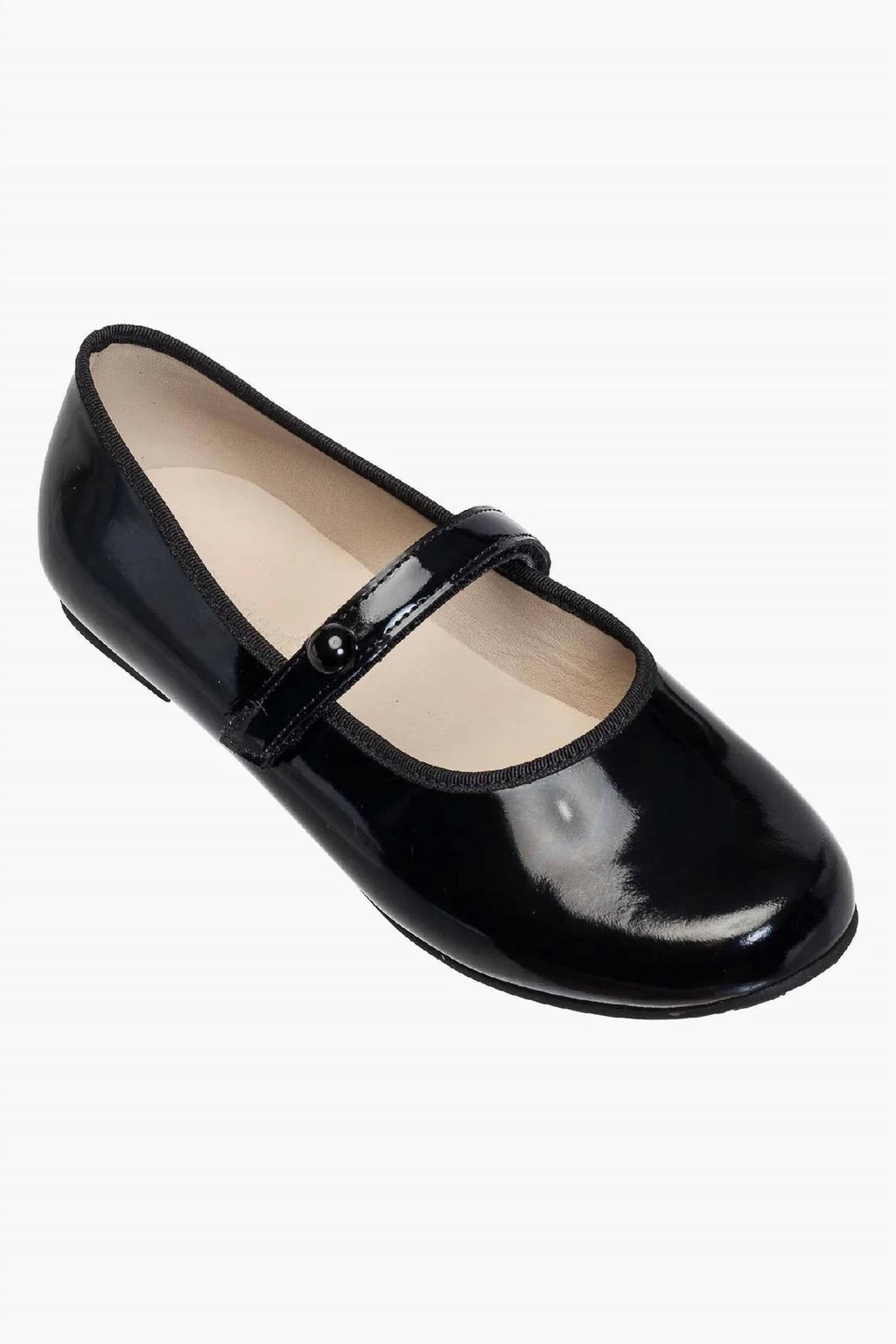 Girl's Princess Mary Jane Flat Shoes In Black Patent
