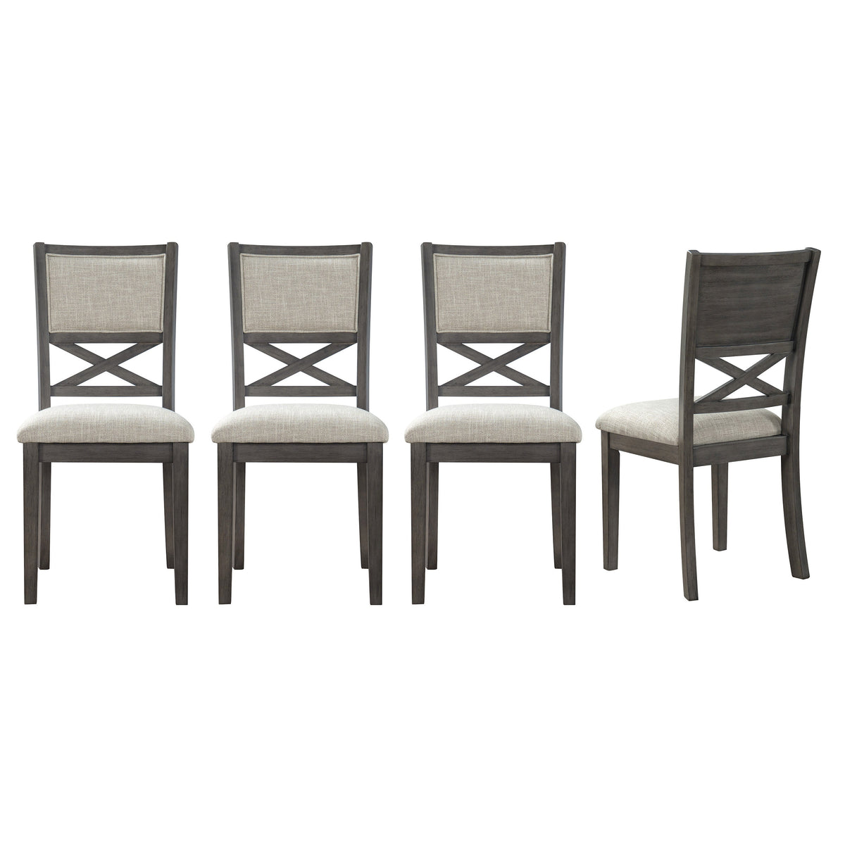 Rubberwood Leg Dining Chairs with Thick Cushions