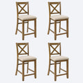 Wooden Frame Side Chairs with Cushioned Seats