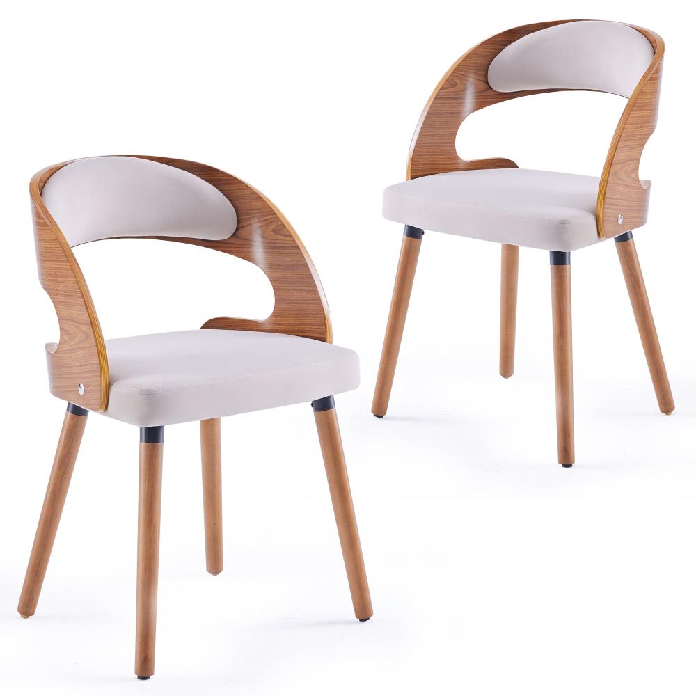 Upholstered Dining Chairs with Elegant Curved Back Designs