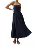 Sadee Open Back Dress In Navy