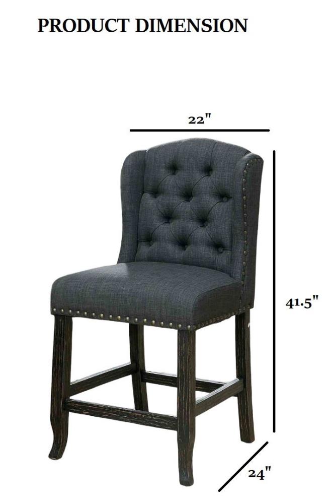 Upholstered Counter Stools with Decorative Nailhead Trim